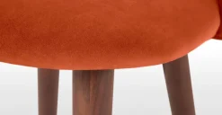 Juego de 2 sillas carver de respaldo alto Lule – Terciopelo naranja llama