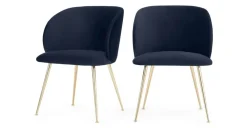 Juego de 2 sillas de comedor Adeline – Azul Real