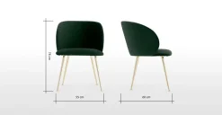 Juego de 2 sillas de comedor Adeline – Verde Pino