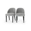 Juego de 2 sillas de comedor Alec – Gris acolchado
