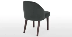 Juego de 2 sillas de comedor Alec – Terciopelo gris medianoche y patas de madera teñida