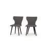 Juego de 2 sillas de comedor Bjorg – Gris manhattan y negro