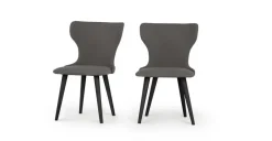 Juego de 2 sillas de comedor Bjorg – Gris manhattan y negro