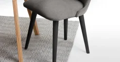 Juego de 2 sillas de comedor Bjorg – Gris manhattan y negro