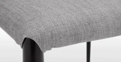 Juego de 2 sillas de comedor Braga – Gris perla con patas negras