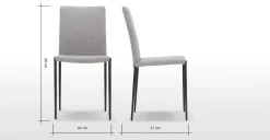 Juego de 2 sillas de comedor Braga – Gris perla con patas negras