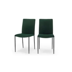 Juego de 2 sillas de comedor Braga – Terciopelo verde pino