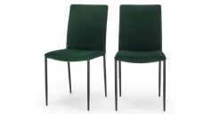Juego de 2 sillas de comedor Braga – Terciopelo verde pino