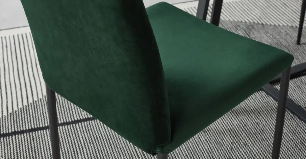 Juego de 2 sillas de comedor Braga – Terciopelo verde pino
