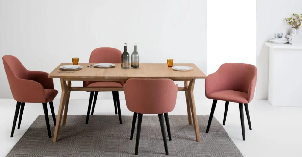 Juego de 2 sillas de comedor carver de respaldo alto Stig – Rosa viejo y negro