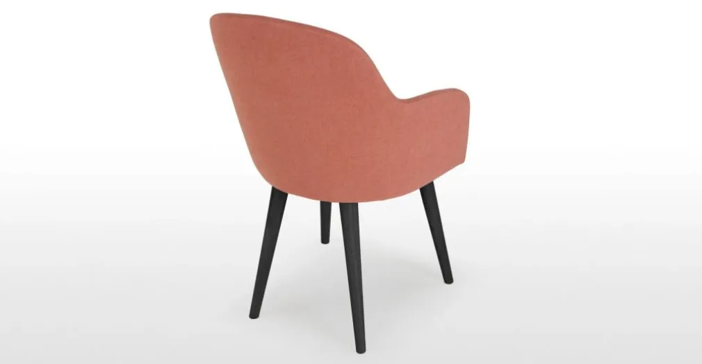 Juego de 2 sillas de comedor carver de respaldo alto Stig – Rosa viejo y negro