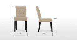 Juego de 2 sillas de comedor Flynn – Beis Biscuit y negro
