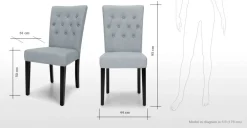 Juego de 2 sillas de comedor Flynn – Gris persa