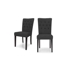 Juego de 2 sillas de comedor Flynn – Negro medianoche