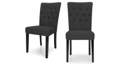 Juego de 2 sillas de comedor Flynn – Negro medianoche