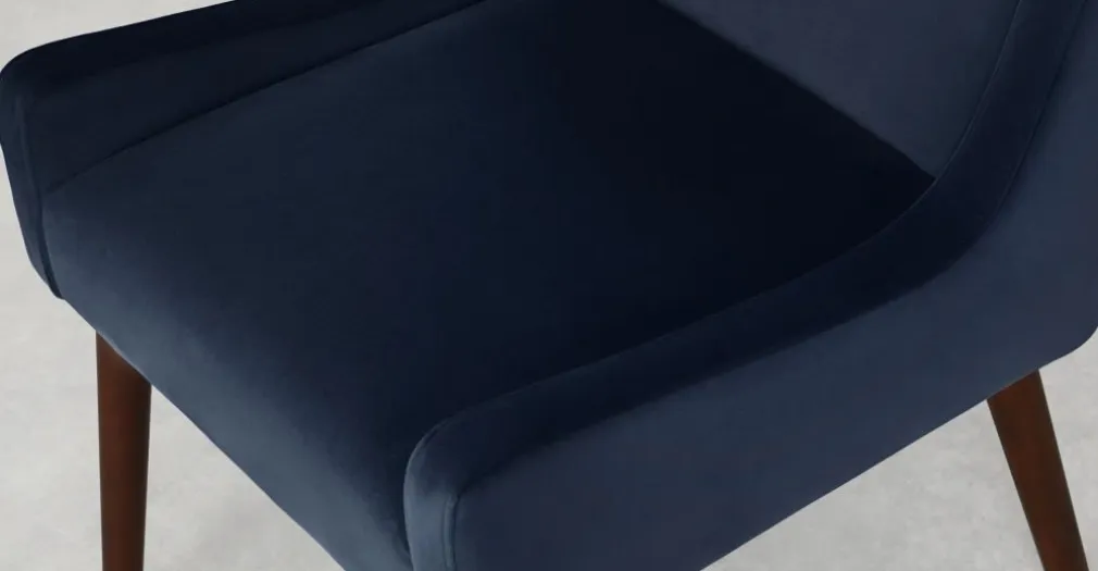 Juego de 2 sillas de comedor Higgs – Terciopelo azul real