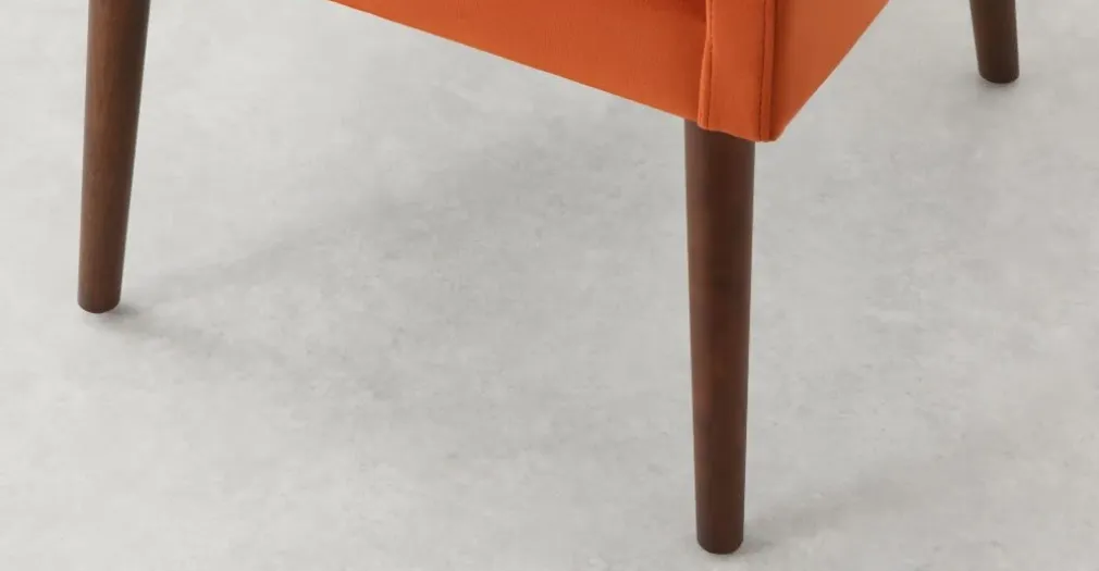 Juego de 2 sillas de comedor Higgs – Terciopelo naranja llama