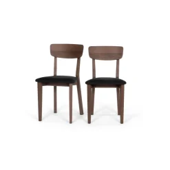 Juego de 2 sillas de comedor Jenson – Roble Oscuro y gris oscuro