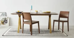 Juego de 2 sillas de comedor Keaton – Nogal