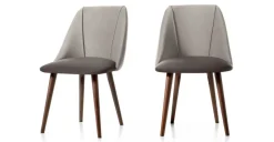 Juego de 2 sillas de comedor Lule – Terciopelo gris claro y gris oscuro