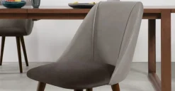 Juego de 2 sillas de comedor Lule – Terciopelo gris claro y gris oscuro
