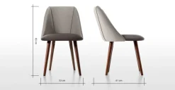 Juego de 2 sillas de comedor Lule – Terciopelo gris claro y gris oscuro