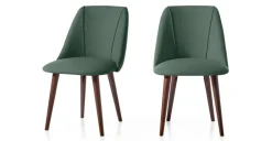 Juego de 2 sillas de comedor Lule – Verde bahía y nogal ⚡