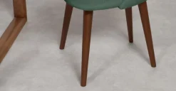 Juego de 2 sillas de comedor Lule – Verde bahía y nogal ⚡