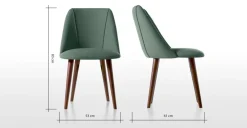 Juego de 2 sillas de comedor Lule – Verde bahía y nogal ⚡