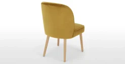 Juego de 2 sillas de comedor Margot – Terciopelo dorado vintage y madera clara
