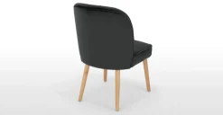 Juego de 2 sillas de comedor Margot – Terciopelo gris medianoche y madera clara
