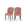 Juego de 2 sillas de comedor Margot – Terciopelo rosa palo