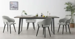 Juego de 2 sillas de comedor Nielson – Gris granizo