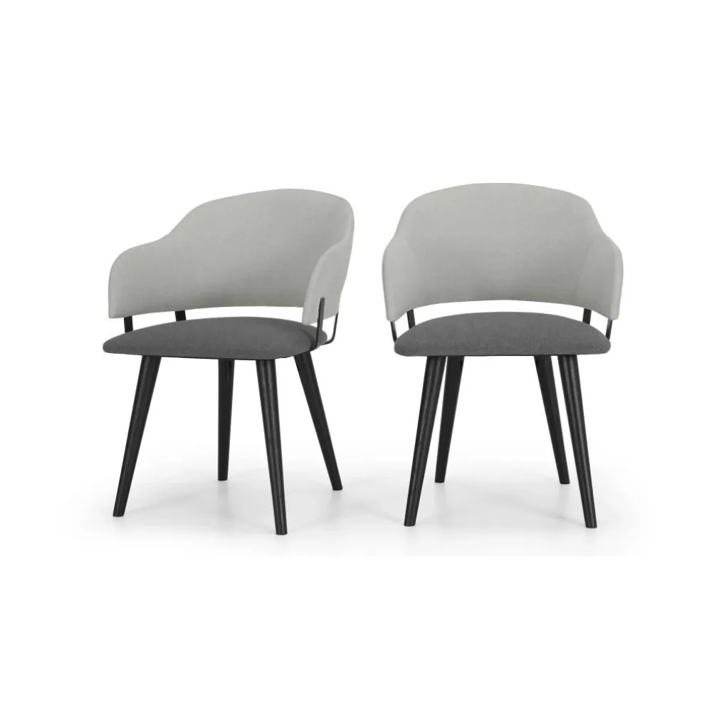 Juego de 2 sillas de comedor Nielson – Gris marga y granizo