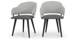 Juego de 2 sillas de comedor Nielson – Gris marga y granizo