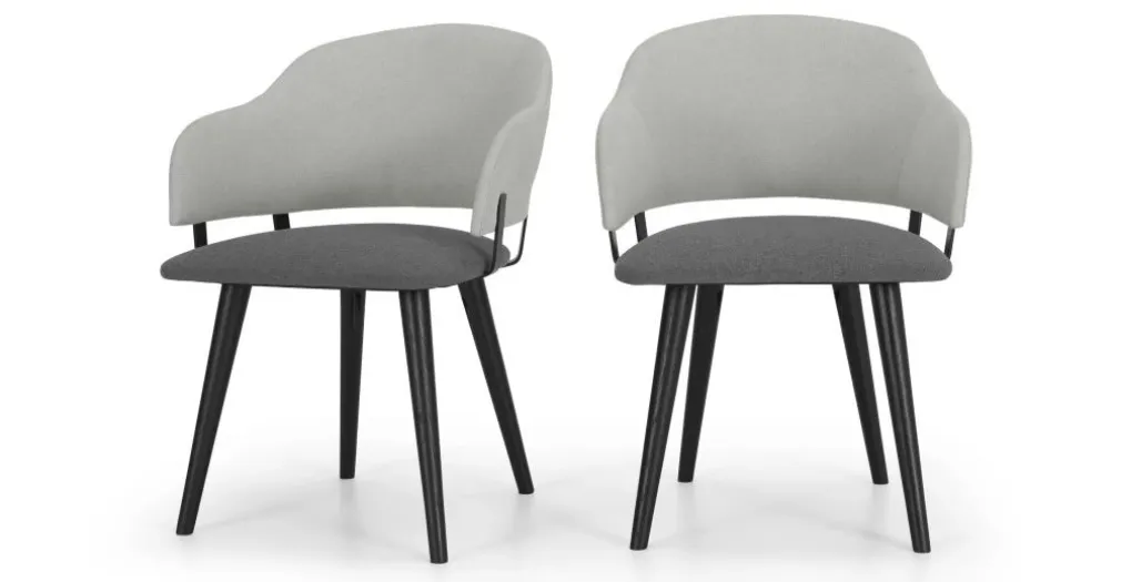 Juego de 2 sillas de comedor Nielson – Gris marga y granizo