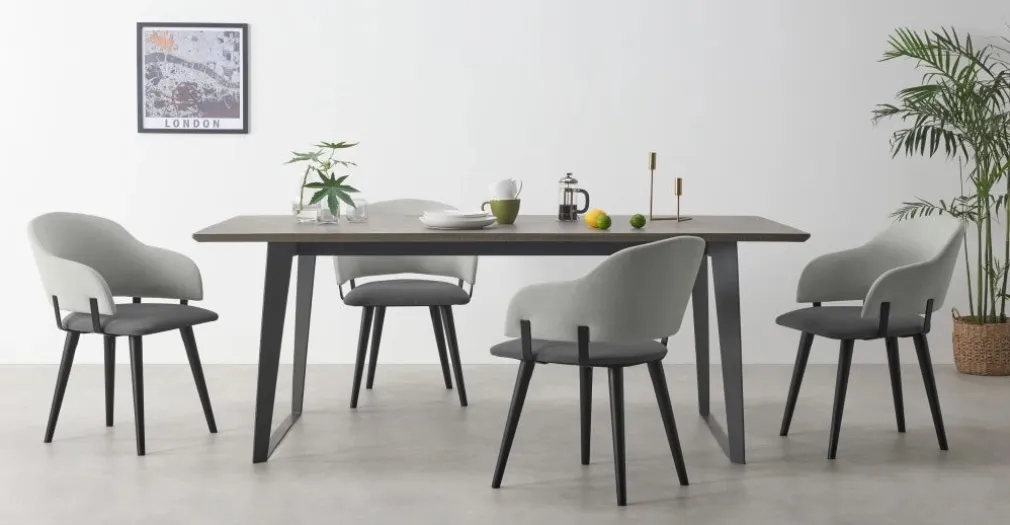 Juego de 2 sillas de comedor Nielson – Gris marga y granizo