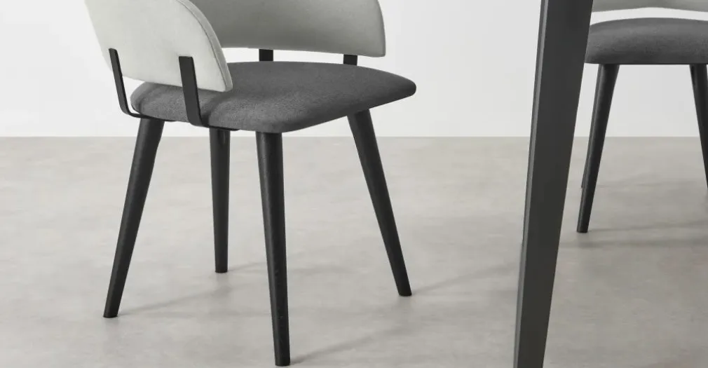 Juego de 2 sillas de comedor Nielson – Gris marga y granizo