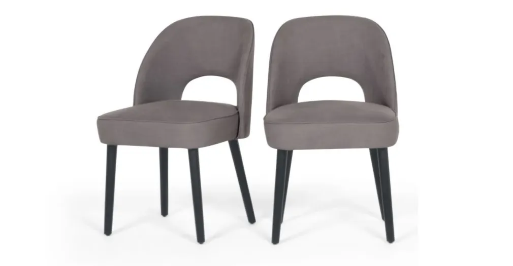 Juego de 2 sillas de comedor Rory – Gris grafito