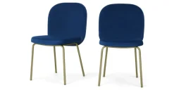 Juego de 2 sillas de comedor Safia – Azul Eléctrico