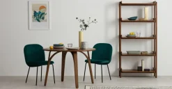Juego de 2 sillas de comedor Safia – Terciopelo azul espuma de mar