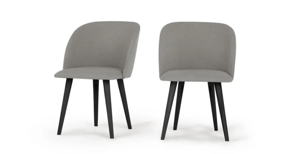 Juego de 2 sillas de comedor Stig – Gris manhattan y negro