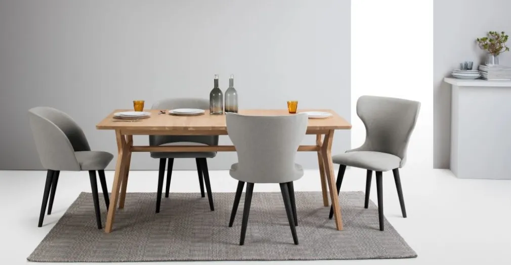 Juego de 2 sillas de comedor Stig – Gris manhattan y negro