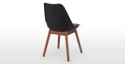 Juego de 2 sillas de comedor Thelma – Roble oscuro y negro
