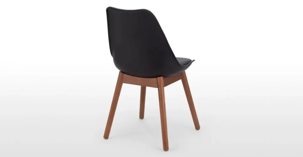 Juego de 2 sillas de comedor Thelma – Roble oscuro y negro