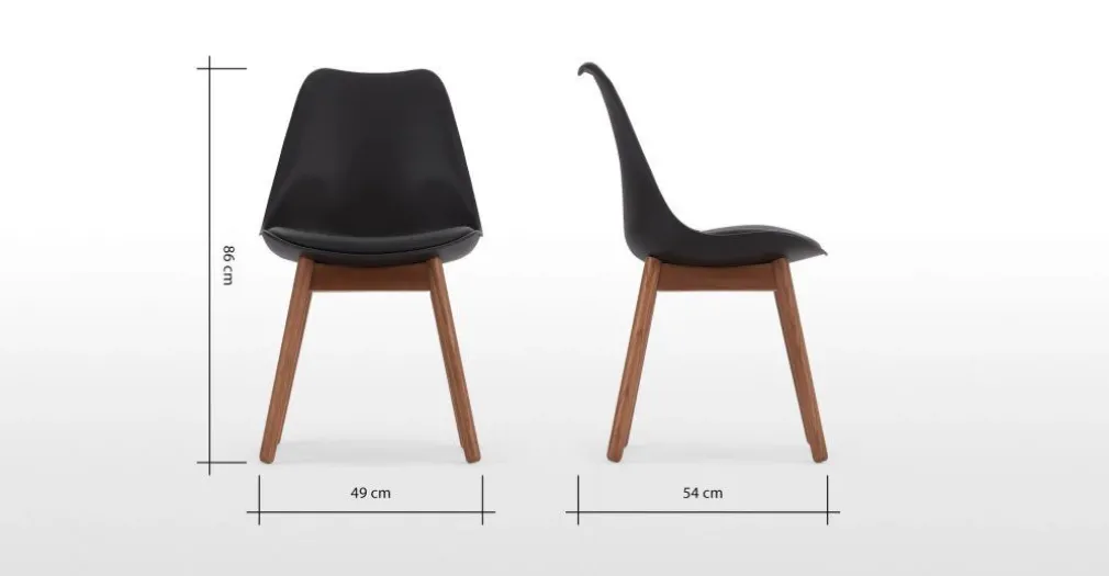 Juego de 2 sillas de comedor Thelma – Roble oscuro y negro