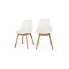 Juego de 2 sillas de comedor Thelma – Roble y blanco