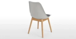 Juego de 2 sillas de comedor Thelma – Roble y tejido gris tonal