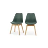 Juego de 2 sillas de comedor Thelma – Roble y verde