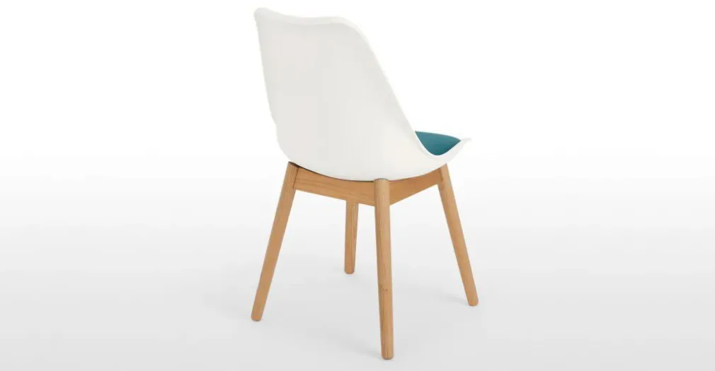 Juego de 2 sillas de comedor Thelma – Tejido blanco y azul